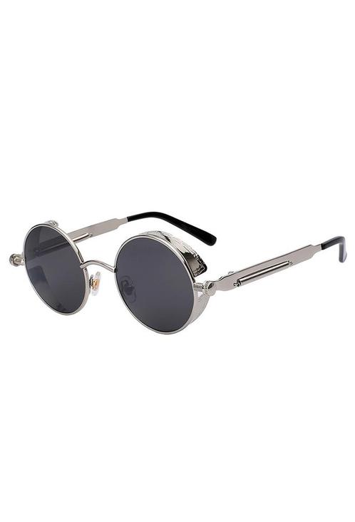 Ronde Zonnebril Steampunk Vintage Zilver Montuur Rond Zwarte, Sieraden, Tassen en Uiterlijk, Zonnebrillen en Brillen | Heren, Zwart