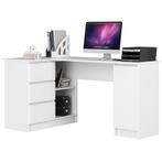 Hoekbureau B20 3 lades wit Wit (Kantoor), Verzenden, Nieuw