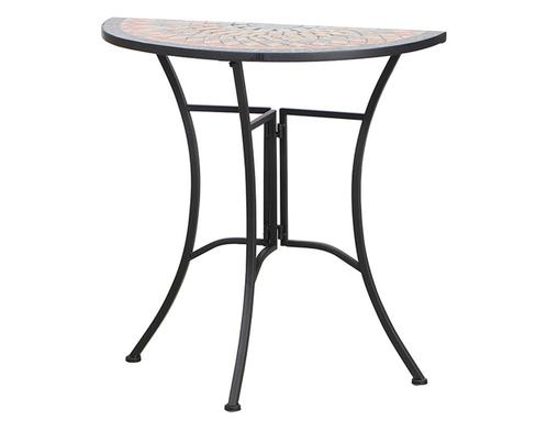 Siena Garden Prato Tafel 35,5x70x71 cm Staal/Zwart - Zwart, Tuin en Terras, Tuintafels, Ophalen of Verzenden