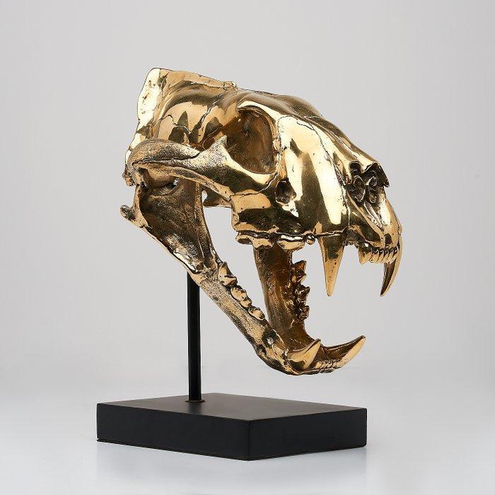 sculptuur, High quality, bronze-cast Sumatran Tiger skull -, Antiek en Kunst, Kunst | Designobjecten