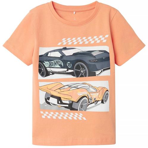 Name It-collectie T-shirt Hotwheels Motto (salmon buff), Kinderen en Baby's, Babykleding | Maat 80, Nieuw, Verzenden
