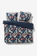 HEMA Dekbedovertrek zacht katoen 200x200/220 bloemen blauw, Verzenden, Nieuw, Blauw