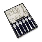 Edwardian set of 6 mother of pearl Caviar spoons - Lepel -