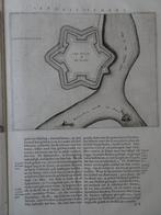 Dubbelgravure schansen St Andries Voorn Maurits Blaeu 1649, Antiek en Kunst, Kunst | Etsen en Gravures, Verzenden