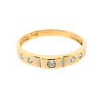 Gouden ring met zirconia (geelgoud, dames sieraden), 18 tot 19, Gebruikt, Overige kleuren, Ophalen of Verzenden