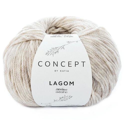 Katia Concept Lagom - 100 zeer lichtbeige mix - Merino/Kat, Hobby en Vrije tijd, Breien en Haken, Ophalen of Verzenden
