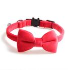 Kattenhalsband met strik Rood Velvet (Halsband Set), Ophalen of Verzenden, Nieuw