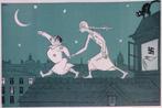 Slaapwandelende Hitler op spotprent (lijst optie, Lithos), Antiek en Kunst, Verzenden
