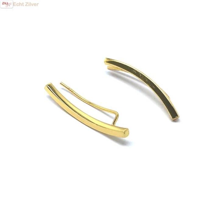 Gold plated strakke ear cuff oorklimmers, Sieraden, Tassen en Uiterlijk, Oorbellen, Nieuw, Verzenden
