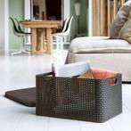 Curver Rattan Style Opbergmand L - Met Deksel - 36.4 liter -, Huis en Inrichting, Ophalen of Verzenden, Zo goed als nieuw