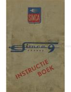 1951 SIMCA 9 ARONDE INSTRUCTIEBOEKJE NEDERLANDS