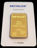 50 gram goudbaar Metalor Switzerland, Postzegels en Munten, Edelmetalen en Baren, Verzenden, Goud