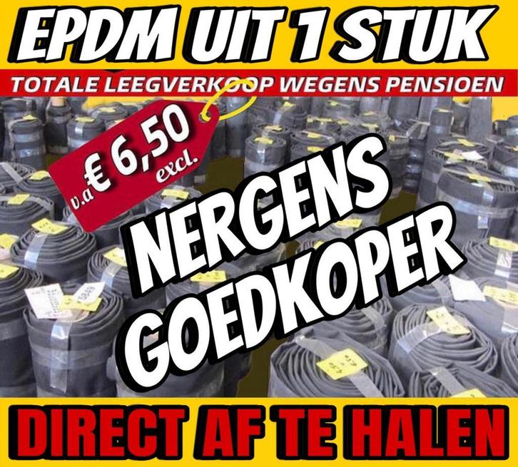 EPDM UIT ÉÉN STUK| v.a. € 6,50 | NERGENS GOEDKOPER, Doe-het-zelf en Verbouw, Dakpannen en Dakbedekking, Zwart, 15 m² of meer, Nieuw
