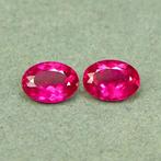 2 pcs Roze, Paars Toermalijn - 7.73 ct - nternational, Nieuw