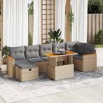 vidaXL 5-delige Loungeset met kussens poly rattan beige, Verzenden, Nieuw, Rotan, Loungeset