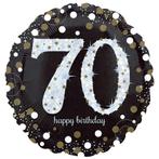 FolieBallon 70 jaar happy birthday sparkling gold 43cm, Kleding | Heren, Carnavalskleding en Feestkleding, Ophalen of Verzenden