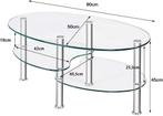 COSTWAY 3-laags glazen tafel, salontafel, glazen bijzettafel, Huis en Inrichting, Verzenden, Zo goed als nieuw