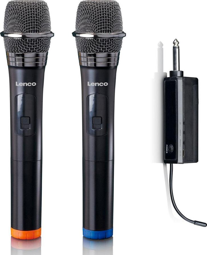 Karaoke Microfoon – Draadloos - Zwart – Lenco - MCW-020BK •, Muziek en Instrumenten, Microfoons, Zo goed als nieuw, Verzenden