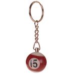 Sleutelhanger - Poolbiljart 15-Ball 3D - Roodbruin/Wit - 2,5, Ophalen of Verzenden, Nieuw
