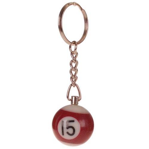 Sleutelhanger - Poolbiljart 15-Ball 3D - Roodbruin/Wit - 2,5, Verzamelen, Sleutelhangers, Nieuw, Ophalen of Verzenden