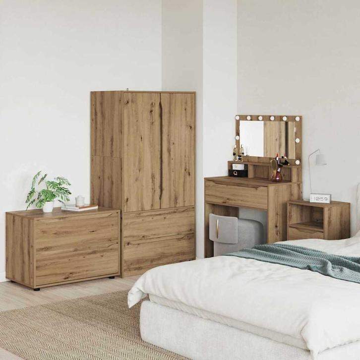 vidaXL Opbergkast Artisan Eiken 80 x 48 x 57 cm Bewerkt hout, Huis en Inrichting, Kasten | Overige, Nieuw, Verzenden