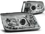 Koplampen VW Bora 99-08 Devil Eyes real DRL LED Chroom, Ophalen of Verzenden, Nieuw