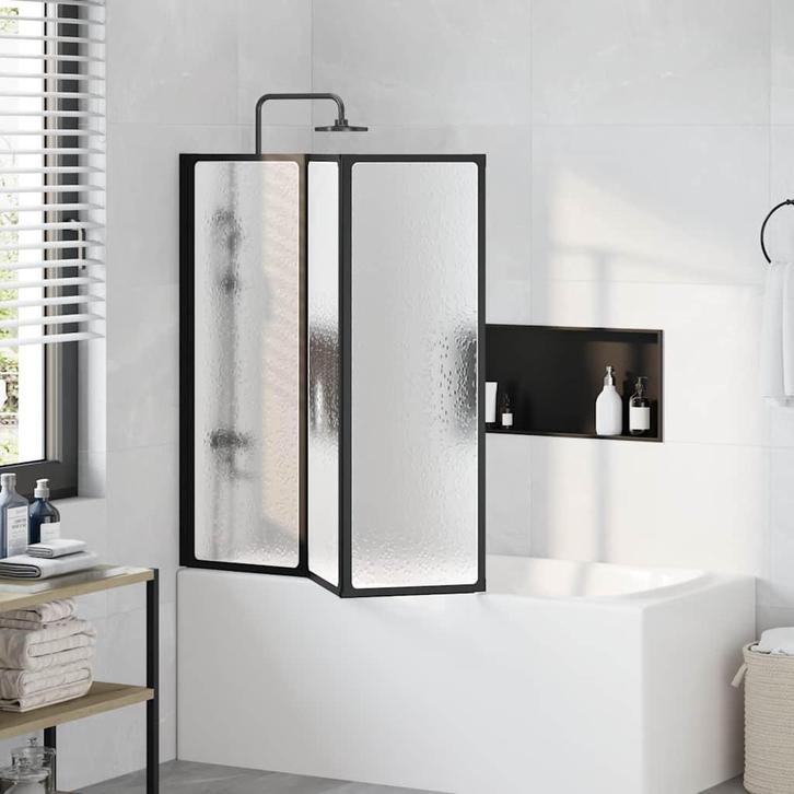 vidaXL Badscherm 3 panelen vouwbaar 117 x 120 cm, Doe-het-zelf en Verbouw, Sanitair, Nieuw, Verzenden