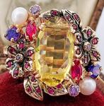 Zonder minimumprijs - Ring - 9 kt. Roségoud, Zilver Quartz -, Nieuw