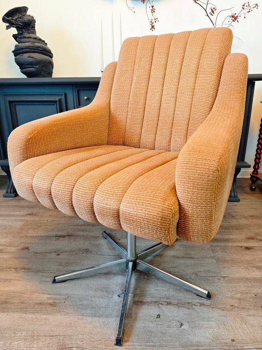 Fauteuil - Katoen, Aluminium - DDR Mid-Century Fauteuil, Antiek en Kunst, Kunst | Designobjecten
