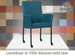Leren eetkamerstoel Comfort met wieltjes en armleuning -, Huis en Inrichting, Stoelen, Overige kleuren, Nieuw, Leer, Ophalen of Verzenden