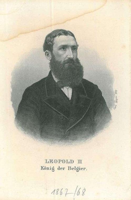 Portrait of Leopold II of Belgium, Antiek en Kunst, Kunst | Etsen en Gravures