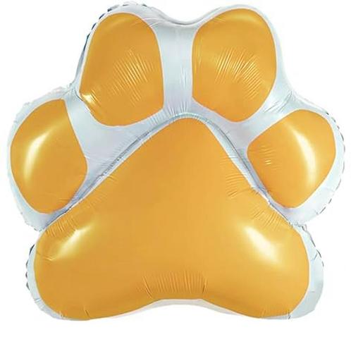 Folie ballon in de vorm van een honden poot goud/geel, Hobby en Vrije tijd, Feestartikelen, Verjaardag, Versiering, Nieuw, Verzenden
