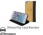 iPhone 4 / 4S Flip case – Bamboo en Leer, Verzenden, Nieuw