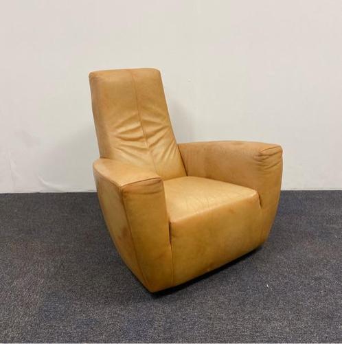 Tweedehands design Fauteuil Label Longa van Gerard van den, Huis en Inrichting, Fauteuils, Gebruikt, Leer, Ophalen of Verzenden
