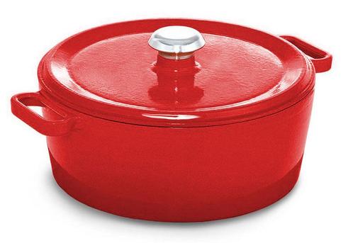 GGM Gastro | Gietijzeren braadpan - Ø 240mm - Rood |, Huis en Inrichting, Keuken | Potten en Pannen, Verzenden