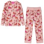 Pyjama Meisje Maat 128 - Lichtroze met Paardjes - OP = OP!, Kinderen en Baby's, Kinderkleding | Maat 128, Nacht- of Onderkleding