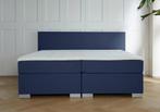 ACTIE! Boxspring Milano 140 200 Blauw, Nieuw, 140 cm, Twijfelaar, 200 cm
