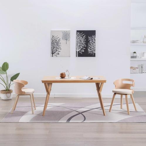 vidaXL Eetkamerstoelen 2 st gebogen hout en kunstleer, Huis en Inrichting, Stoelen, Nieuw, Verzenden