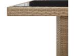 vidaXL - Tuintafel - met glazen blad - poly rattan - staal -, Verzenden, Zo goed als nieuw