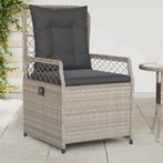 vidaXL Tuinstoelen 2 st verstelbaar poly rattan lichtgrijs, Tuin en Terras, Tuinstoelen, Verzenden, Nieuw, Rotan