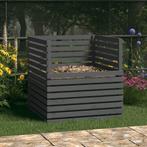 vidaXL Compostbak 100x100x102 cm massief grenenhout grijs, Tuin en Terras, Overige Tuin en Terras, Verzenden, Nieuw