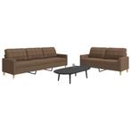 vidaXL 2-delige Loungeset stof bruin, Verzenden, Nieuw, Vierpersoons of meer, Stof
