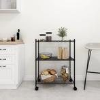 vidaXL Opbergrek met wielen 3-laags 60x35x81 cm 150 kg zwart, Huis en Inrichting, Kasten | Stellingkasten, Verzenden, Nieuw