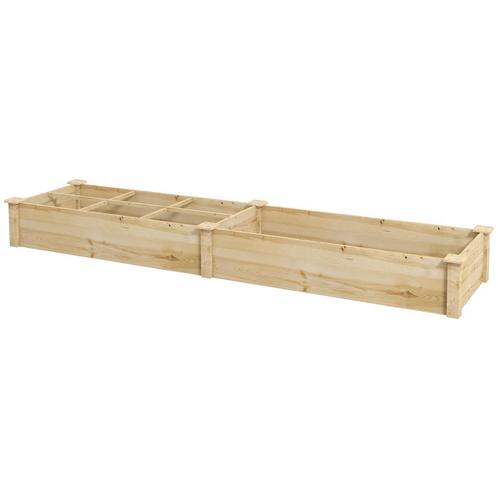 TRUUSK Houten Hoogbed, Grote Plantenbak Met 2 Vakken, Bloemb, Tuin en Terras, Bloembakken en Plantenbakken, Nieuw, Verzenden