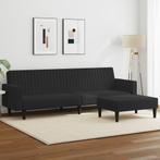 vidaXL 2-delige Loungeset fluweel zwart, Verzenden, Nieuw, Vierpersoons of meer, Stof