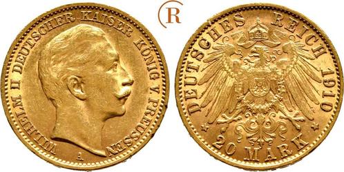 20 Mark goud 1910 A Kaiserreich: Preussen Pruisen: Wilhel..., Postzegels en Munten, Munten | Europa | Niet-Euromunten, Verzenden