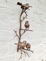 sculptuur, 4 vogeltjes op een tak - 42 cm - Brons, Antiek en Kunst