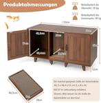 COSTWAY Kattenbak, kast voor 2 katten, kattenkast voor katte, Verzenden, Zo goed als nieuw