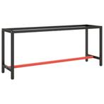 vidaXL Werkbankframe 190x50x79 cm metaal matzwart en matrood, Verzenden, Nieuw