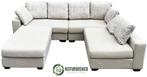 Refurbished 5-zits hoekbank gebroken wit | 1 jaar garantie!, Huis en Inrichting, Gebruikt, Hoekbank, Vierpersoons of meer, 250 tot 300 cm
